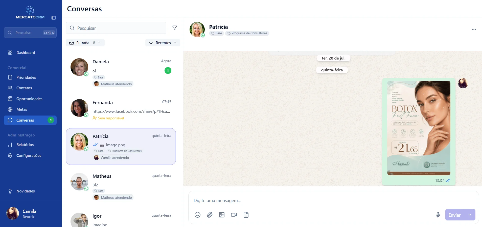 CRM com WhatsApp multi-usuário